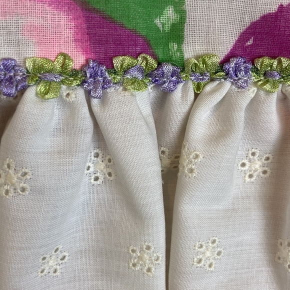 TOBY For Young Hawaii Vintage Floral Eyelet Sleeveless Maxi Dress S Luau Retro - Picture 10 of 16